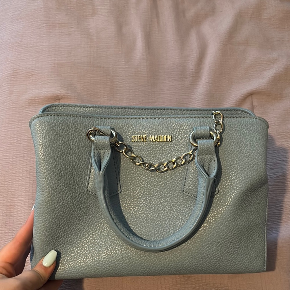 Steve Madden Blue Satchel with Structured Design